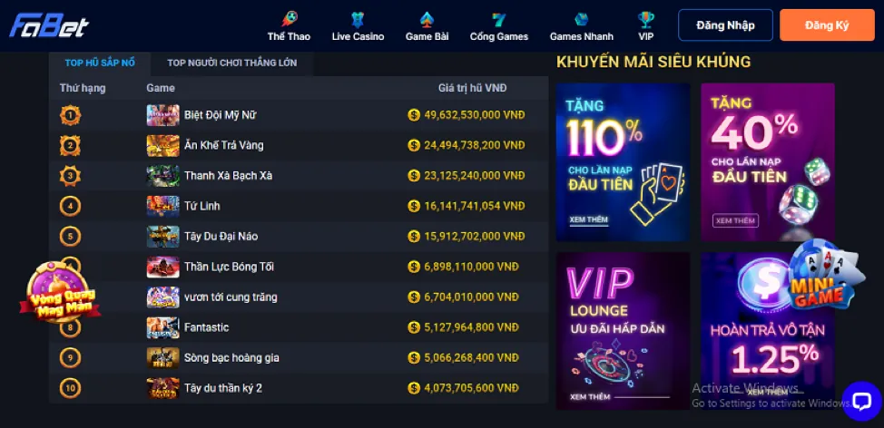 Đa dạng khuyến mãi 999ok app